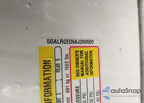 2010 Buick Enclave 2Xl z USA, uszkodzony, nr VIN 5GALRCED6AJ260500